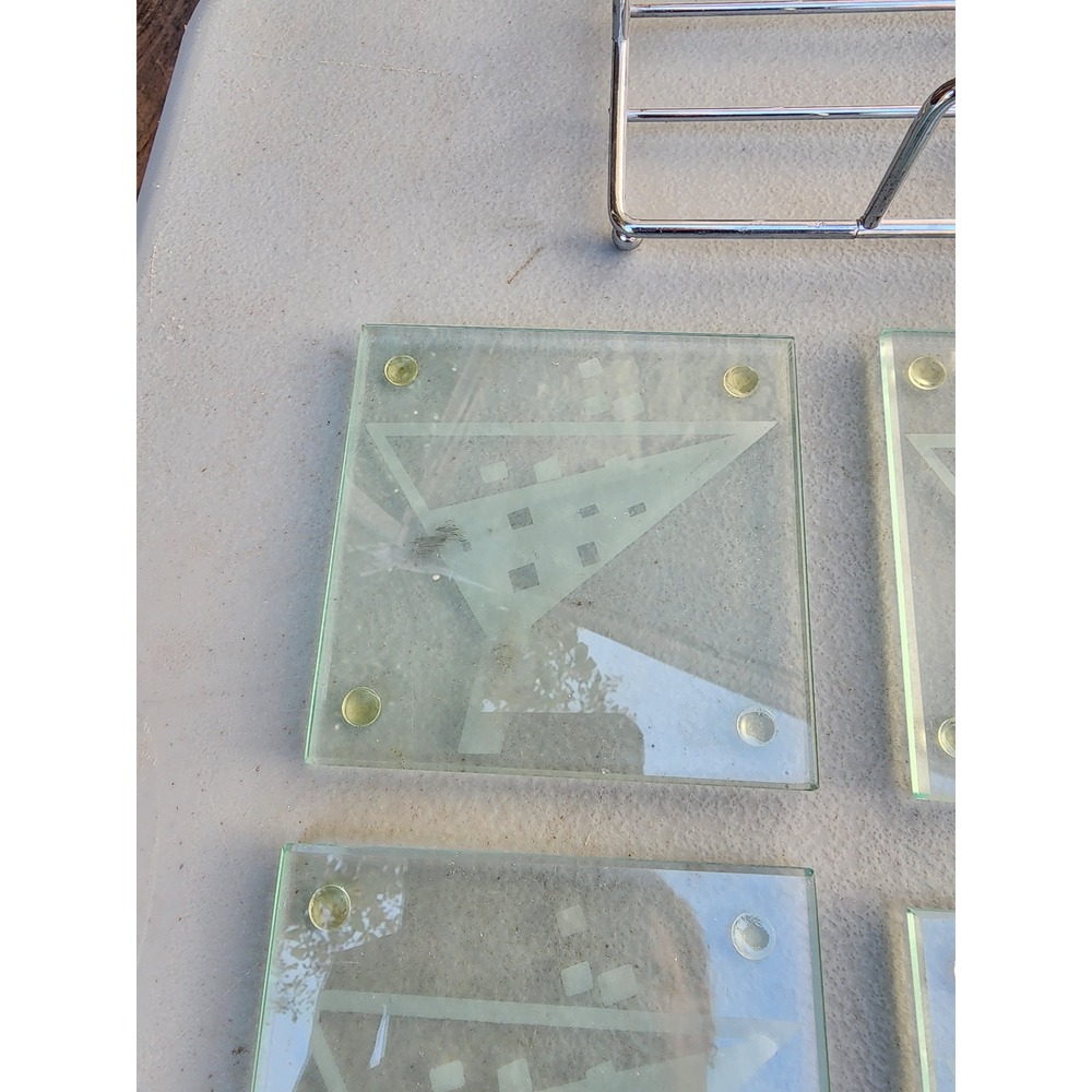 Coaster set with holder - Picture 3 of 8